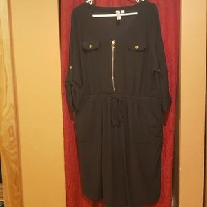 Emma & Michele Plus size 3/4 Sleeve Black Dress 2X